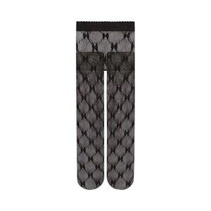 NEW GUCCI TIGHTS BLACK GOLD KNIT GG SZ M 691619